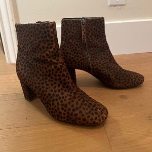 Animal print booties by Anthropologie